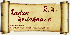 Radun Mrdaković vizit kartica